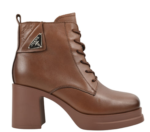 Ghete casual, dama, FORMAZIONE, 1-12 maro, piele naturala, cu toc