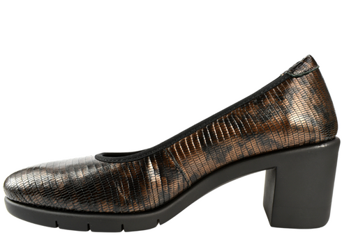 Pantofi casual, dama, JOHNNY, ST1194 bronz, piele naturala, cu toc