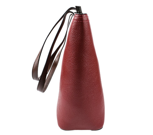 Poseta casual, dama, ADA SHOES, TT66, bordo, piele naturala