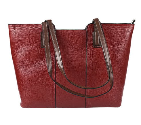 Poseta casual, dama, ADA SHOES, TT66, bordo, piele naturala