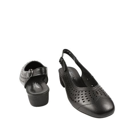 Sandale casual, dama, PASS COLLECTION, X480017D negru, piele naturala