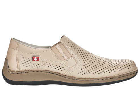 Pantofi casual, barbati, RIEKER, ANTISTRESS, 05297-60 bej, piele naturala