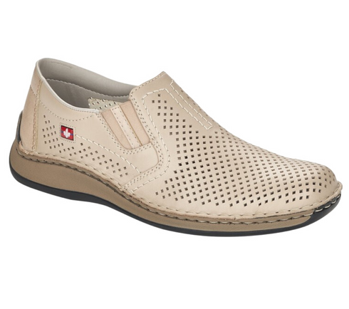 Pantofi casual, barbati, RIEKER, ANTISTRESS, 05297-60 bej, piele naturala