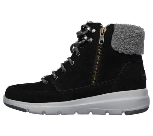 Ghete sport, dama, SKECHERS Glacial Ultra Woodlands, 16677-BKGY negru, piele intoarsa
