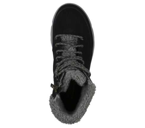 Ghete sport, dama, SKECHERS Glacial Ultra Woodlands, 16677-BKGY negru, piele intoarsa