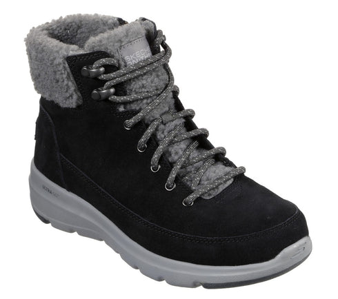Ghete sport, dama, SKECHERS Glacial Ultra Woodlands, 16677-BKGY negru, piele intoarsa