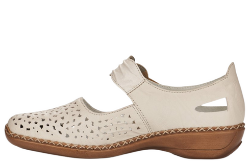 Pantofi casual, dama, RIEKER, ANTISTRESS, 41399-60 bej, piele naturala