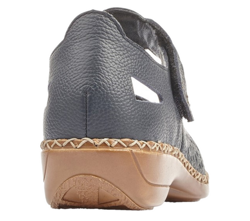 Pantofi casual, dama, RIEKER, ANTISTRESS, 41399-14 bleumarin, piele naturala