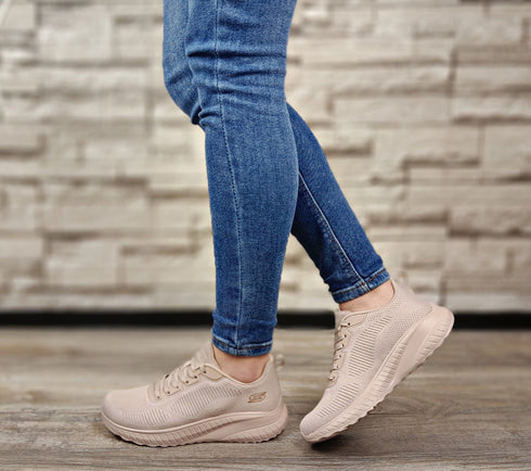 Pantofi sport, dama, SKECHERS BOB'S SQUAD CHAOS-FACE OFF, 117209-NUDE roz pudra, textil