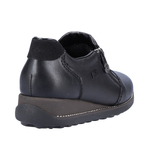 Pantofi casual, dama, RIEKER TEX ANTISTRESS, 44265-00 negru, piele naturala