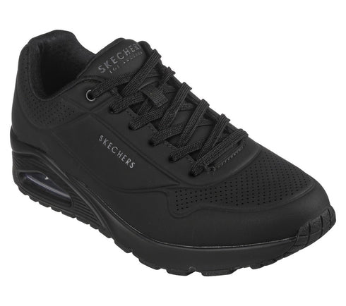 Pantofi sport, barbati, SKECHERS Uno Stand On Air, 52458-BBK negru, piele ecologica