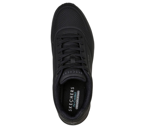 Pantofi sport, barbati, SKECHERS Uno Stand On Air, 52458-BBK negru, piele ecologica