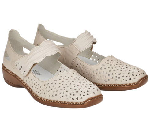 Pantofi casual, dama, RIEKER, ANTISTRESS, 41399-60 bej, piele naturala