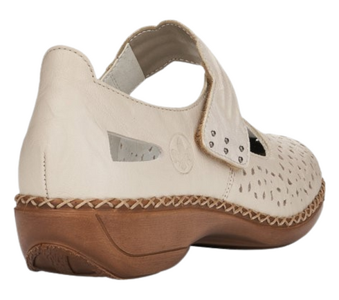 Pantofi casual, dama, RIEKER, ANTISTRESS, 41399-60 bej, piele naturala