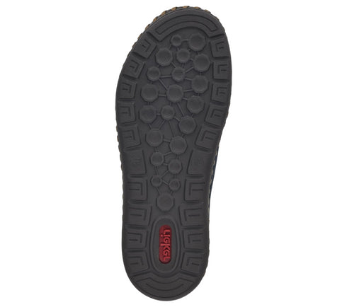 Pantofi casual, barbati, RIEKER, ANTISTRESS, B2457-14 bleumarin, piele nabuc