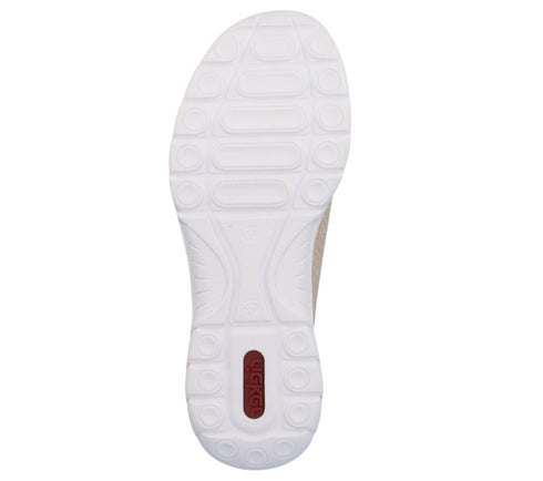 Pantofi sport, dama, RIEKER MEMOSOFT, L3254-62 crem, piele ecologica