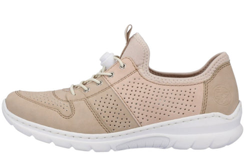 Pantofi sport, dama, RIEKER MEMOSOFT, L3254-62 crem, piele ecologica
