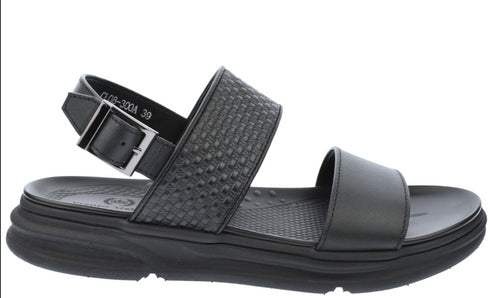 Sandale casual, barbati, ELDEMAS, 08-300A, negru, piele naturala