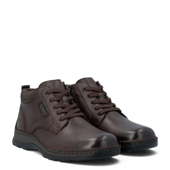 ada-shoes.ro Rieker brown leather ankle boots with riekerTEX waterproof membrane and lace-up closure