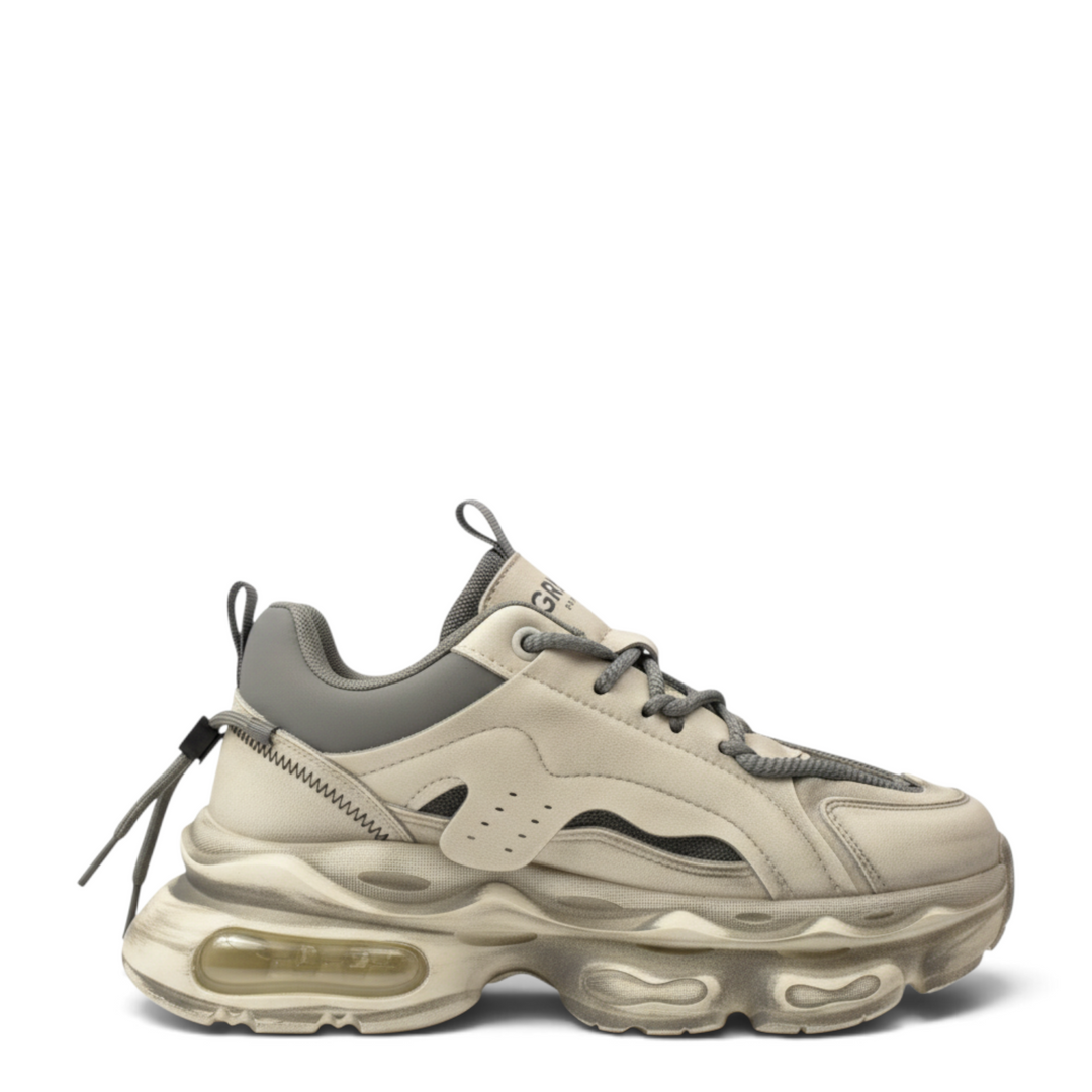ada-shoes.ro Gryxx F7801-A chunky sneakers in beige with a thick platform sole and lace-up closure for men