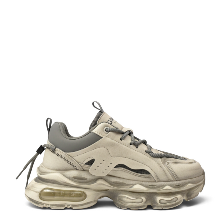 ada-shoes.ro Gryxx F7801-A chunky sneakers in beige with a thick platform sole and lace-up closure for men