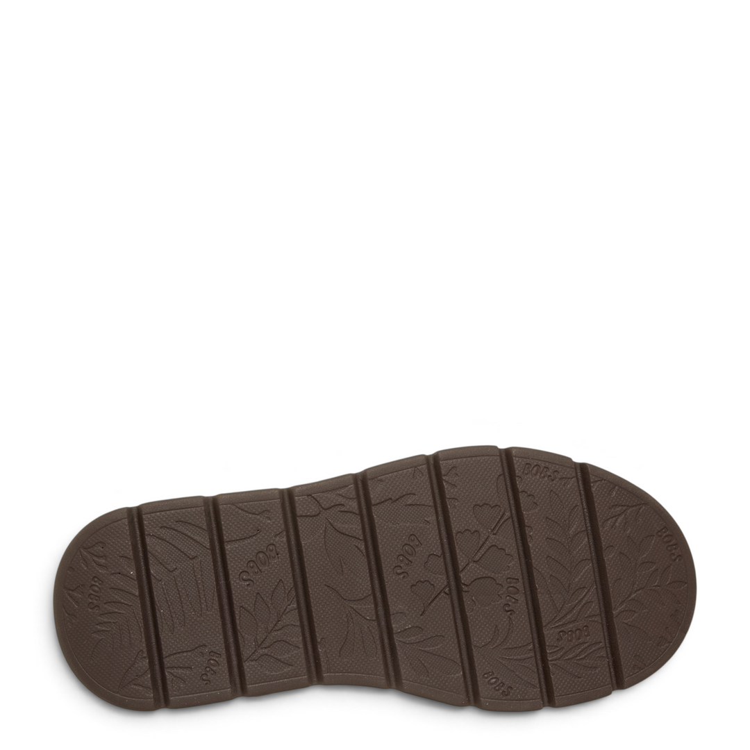 Brown rubber outsole of Skechers Keepsakes Lite boots from ada-shoes.ro featuring a floral tread pattern