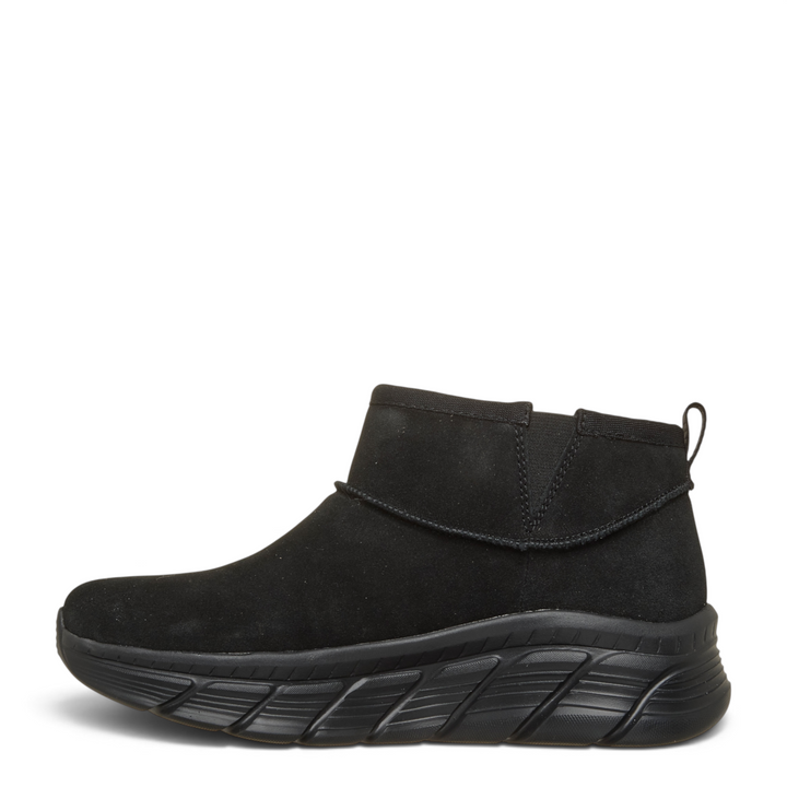 ada-shoes.ro Skechers BOBS B Flex Hi black suede slip-on ankle boots with memory foam and flexible sole