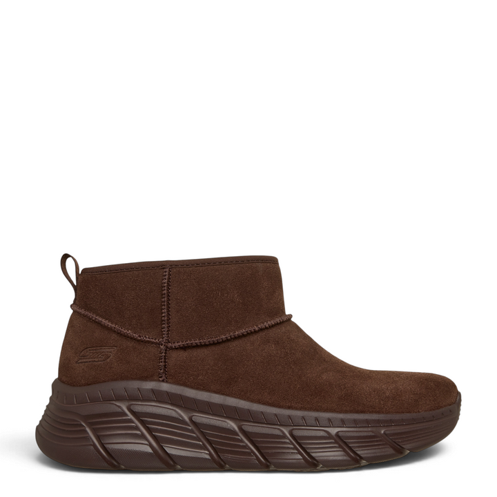 ada-shoes.ro Skechers chocolate brown suede ankle boots with Glide-Step cushioned sole and slip-on design