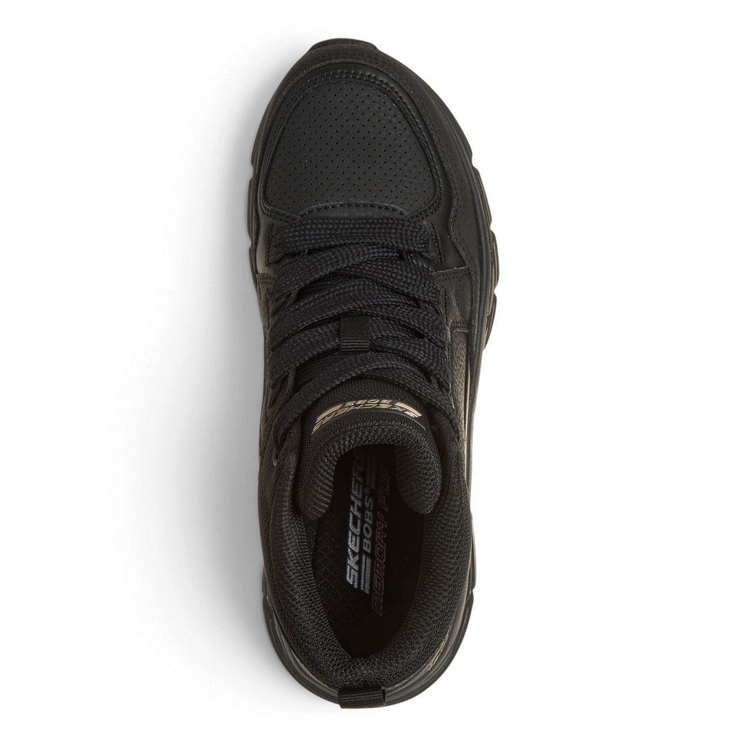 ada-shoes.ro Skechers mid-top black sneakers with Memory Foam insoles and textured synthetic leather upper
