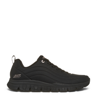 ada-shoes.ro Skechers black synthetic durabuck sneakers with Memory Foam cushioning and side wave detailing.