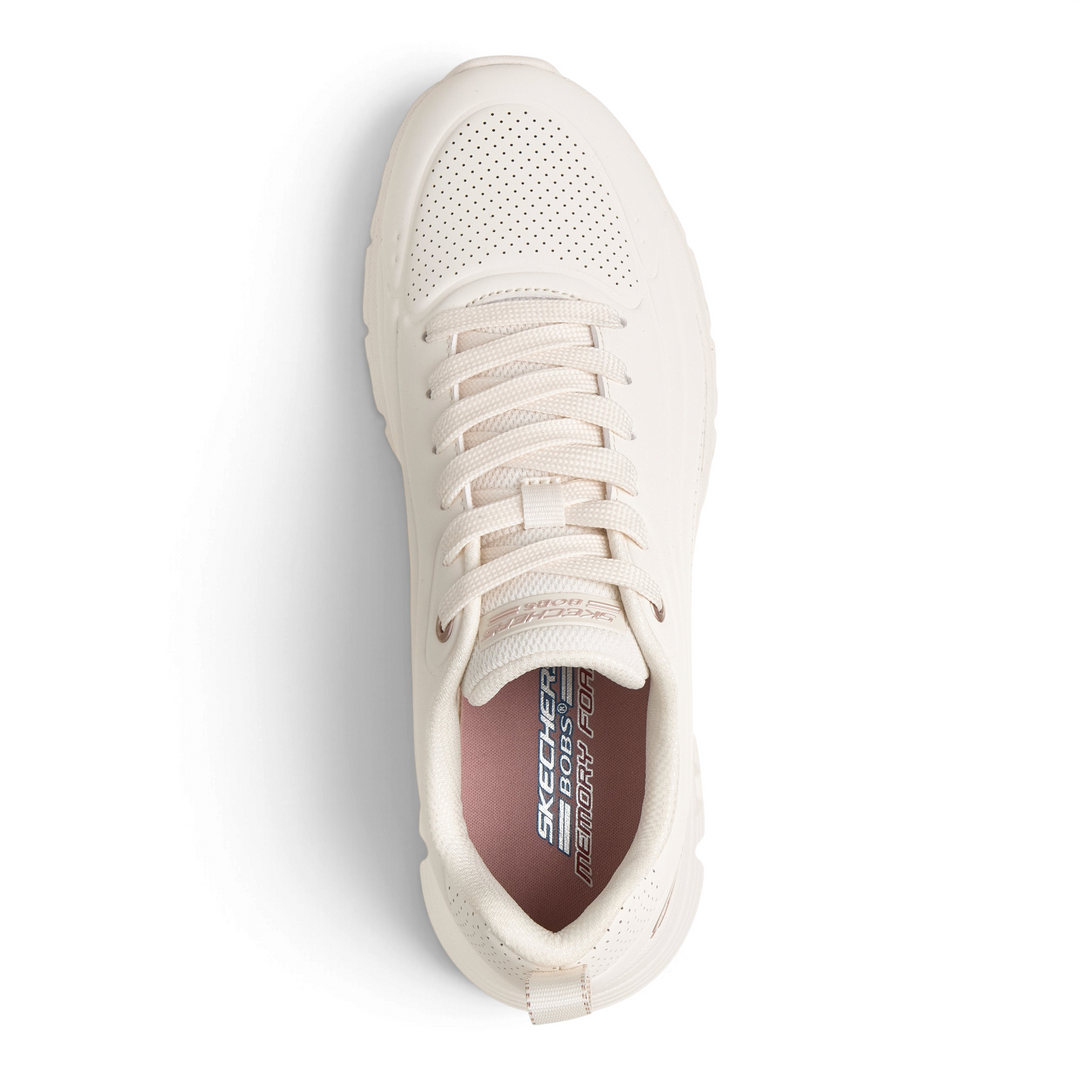 ada-shoes.ro Skechers BOBS Sport Squad off-white synthetic durabuck sneaker with Memory Foam insole, top view
