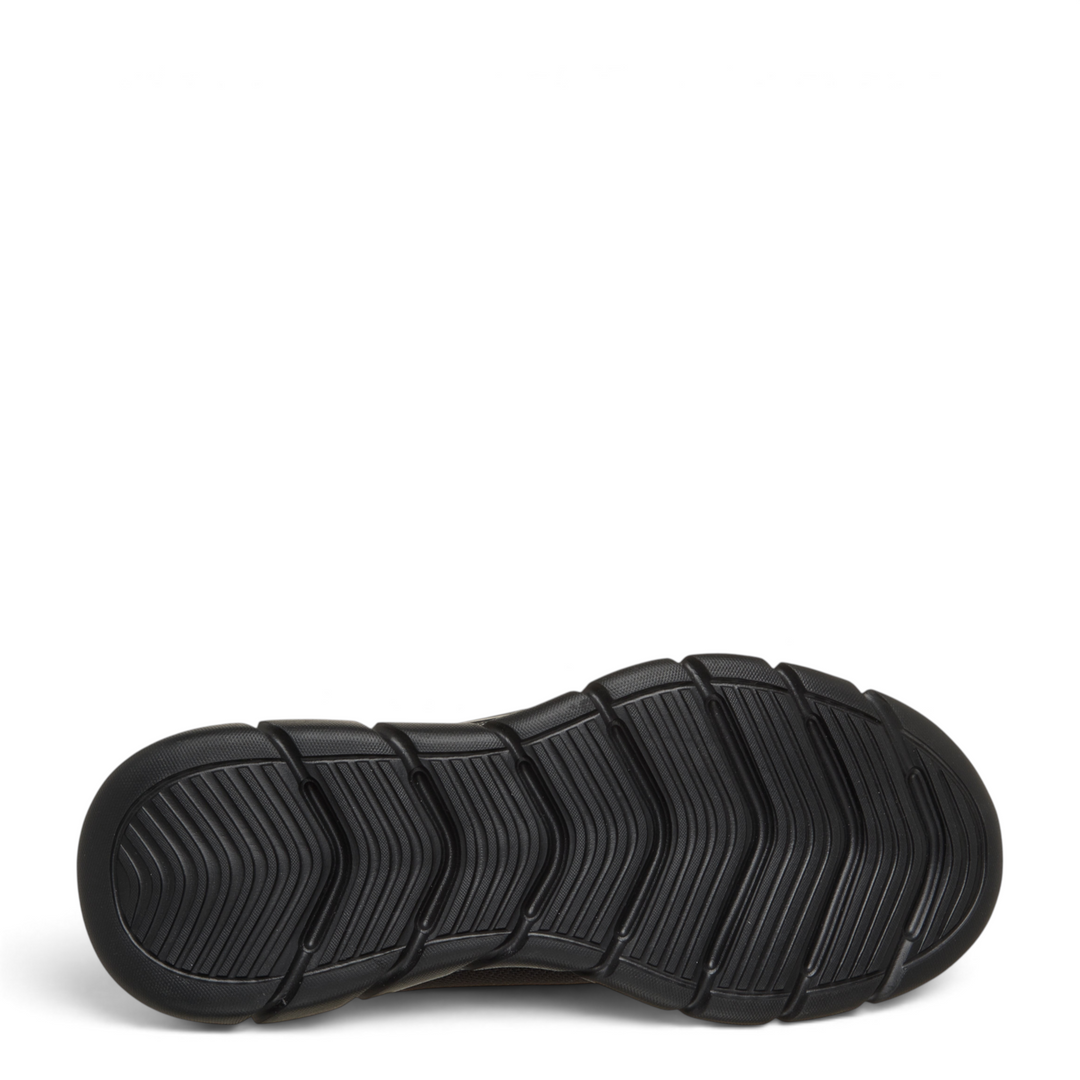 Black rubber outsole of Skechers Bobs B Flex Rainy sneaker from ada-shoes.ro featuring a flexible wave tread pattern