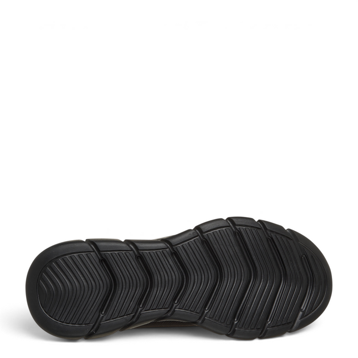 Black rubber outsole of Skechers Bobs B Flex Rainy sneaker from ada-shoes.ro featuring a flexible wave tread pattern
