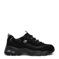 ada-shoes.ro Skechers D'Lites Biggest Fan black sneakers in suede and faux leather with memory foam sole