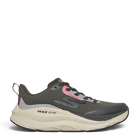 ada-shoes.ro Skechers GO RUN Max Cushioning Premier 2.0 waterproof running shoe in olive with neon pink accents