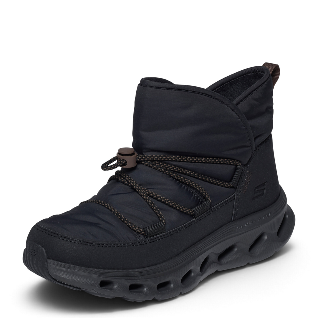 ada-shoes.ro Skechers Glide Step black puffer boots for women with bungee toggle closure and cushioned geometric sole