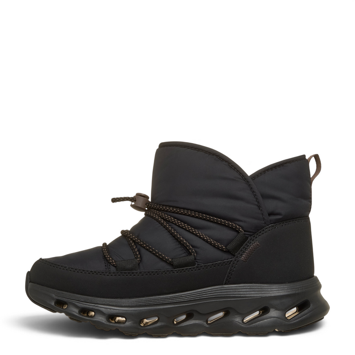 ada-shoes.ro black Skechers Glide Step puffer boots with toggle lace closure and geometric cushioned sole