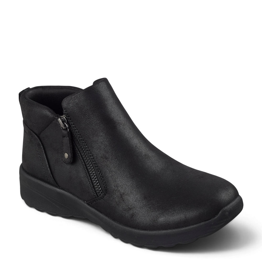 ada-shoes.ro Skechers On-the-GO Joy black ankle boots with side zipper and lightweight ULTRA GO cushioned sole.