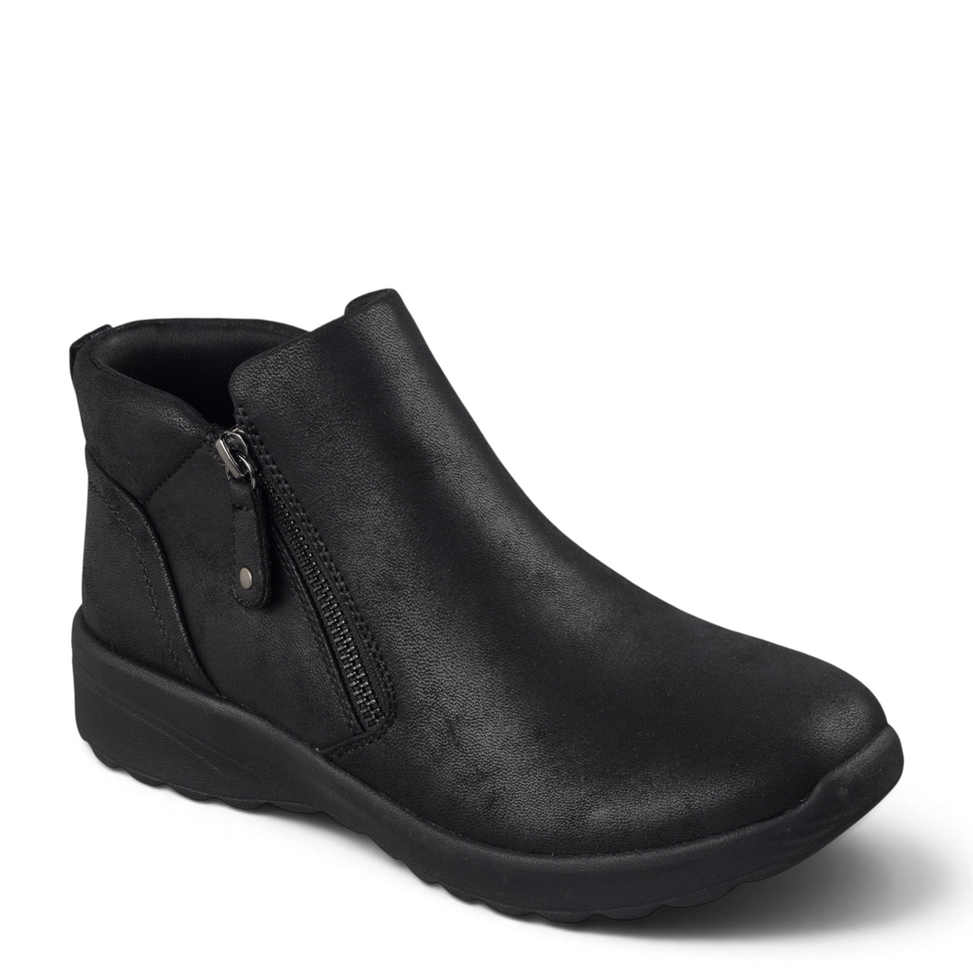 ada-shoes.ro Skechers On-the-GO Joy black ankle boots with side zipper and lightweight ULTRA GO cushioned sole.