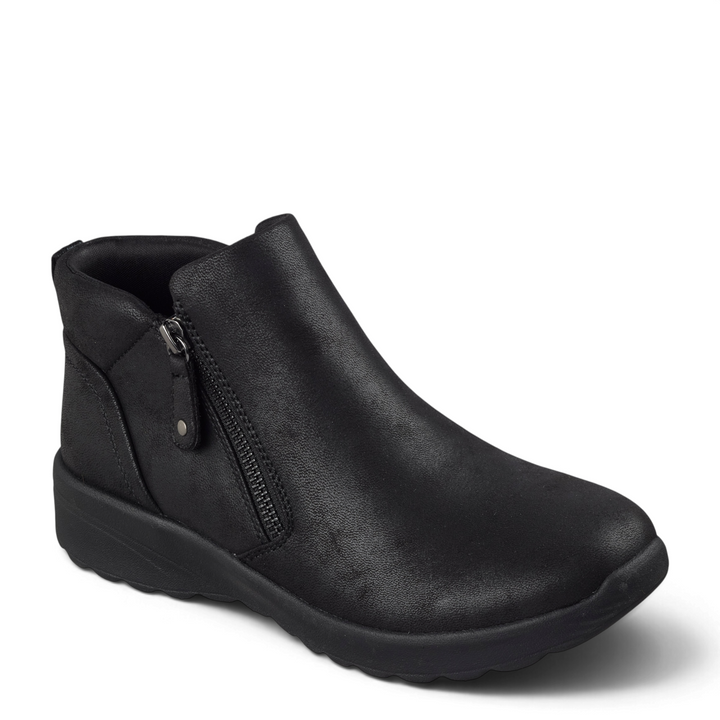 ada-shoes.ro Skechers On-the-GO Joy black ankle boots with side zipper and lightweight ULTRA GO cushioned sole.