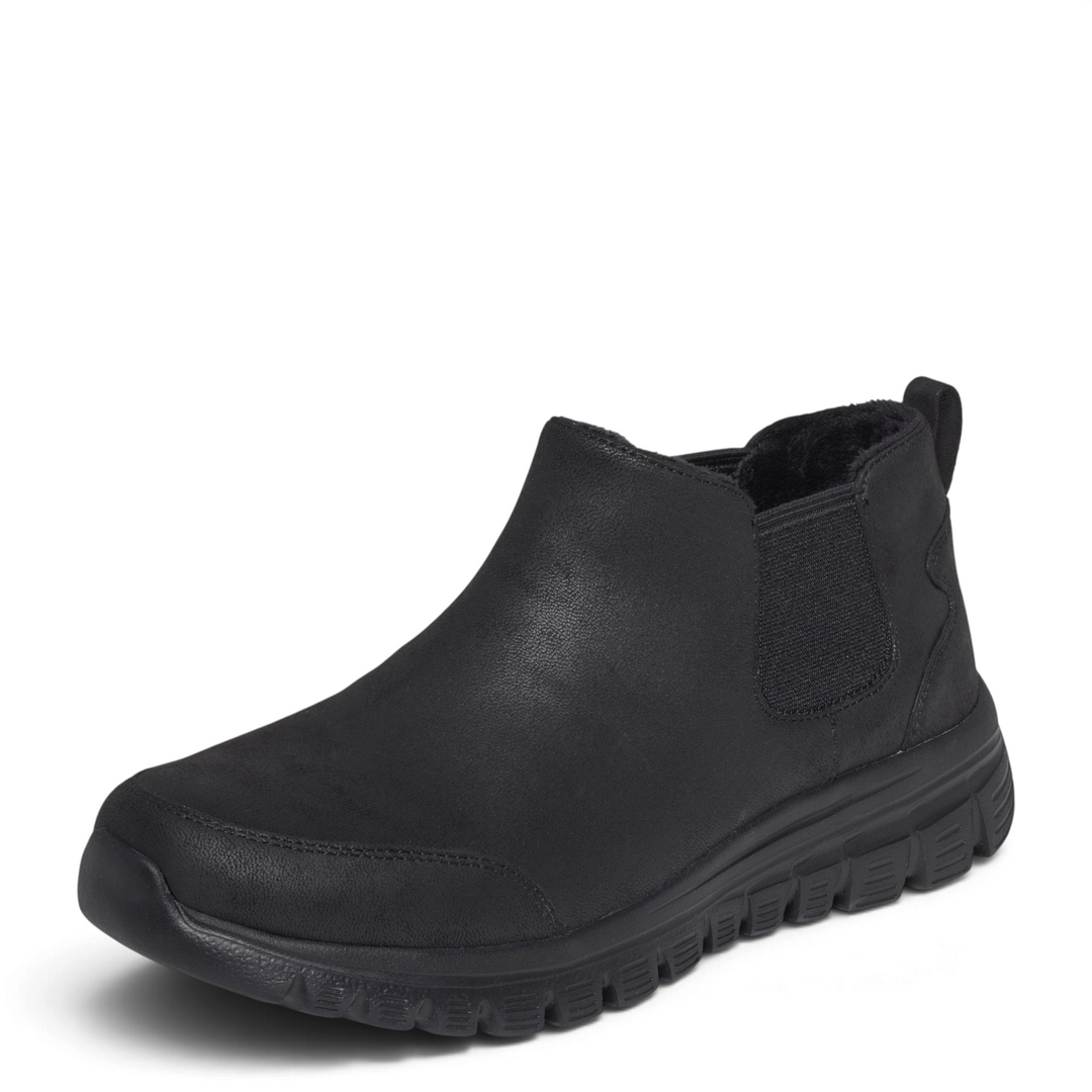 ada-shoes.ro Skechers Synergy Collab black Chelsea boots with synthetic leather upper and warm fleece lining