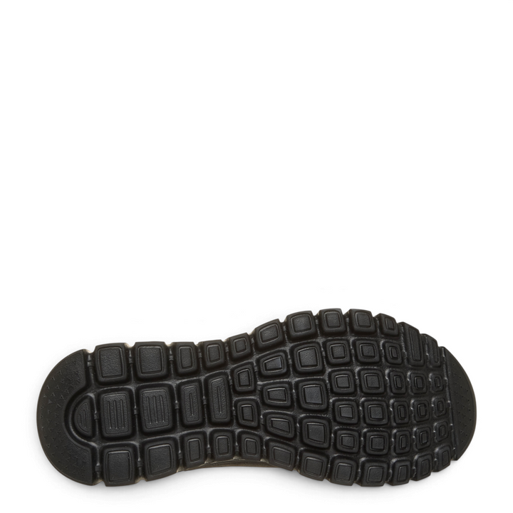 ada-shoes.ro Skechers Synergy black rubber outsole with a textured, flexible grid pattern for superior grip.
