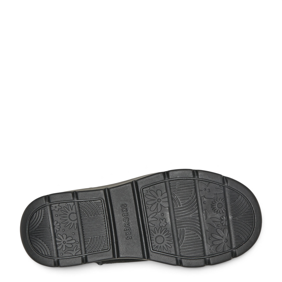 ada-shoes.ro Skechers Keepsakes black boot outsole with floral tread pattern and brand logo