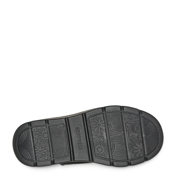 ada-shoes.ro Skechers Keepsakes black boot outsole with floral tread pattern and brand logo