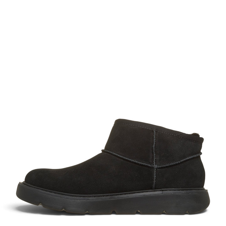 ada-shoes.ro Skechers Keepsakes black suede slip-in ankle boots with fluffy lining and flexible sole