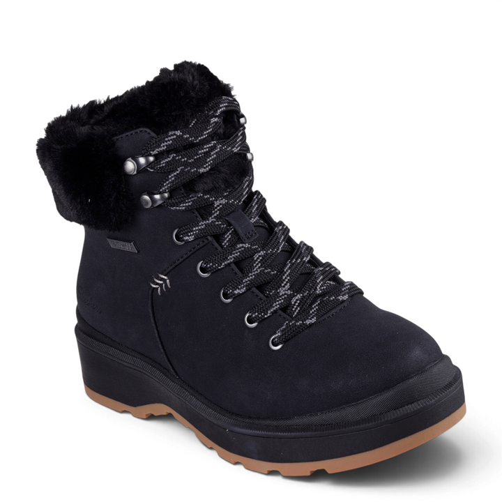 ada-shoes.ro Skechers Easy Going black waterproof winter boots with faux fur collar and gum sole