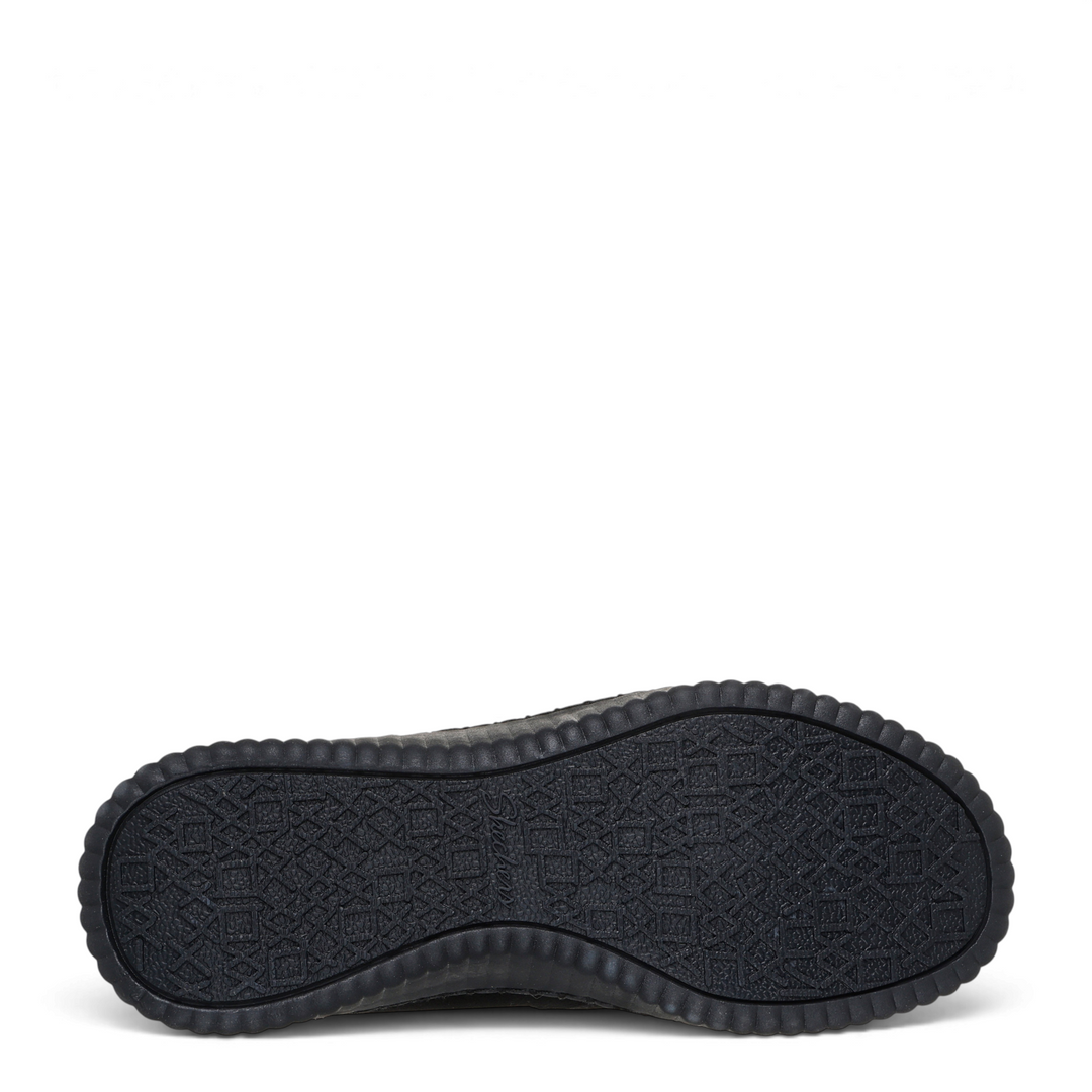 Black Skechers Keeping Sweet winter boot outsole with textured tread pattern for grip from ada-shoes.ro