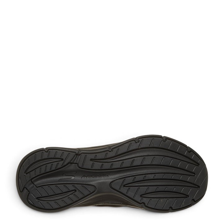 Black Skechers Arch Fit 168283-BBK winter boot outsole with durable rubber tread pattern from ada-shoes.ro
