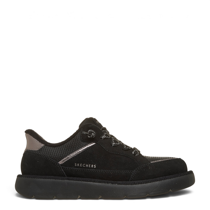 ada-shoes.ro Skechers Keepsakes black suede slip-in hiker sneakers with memory foam and flexible sole