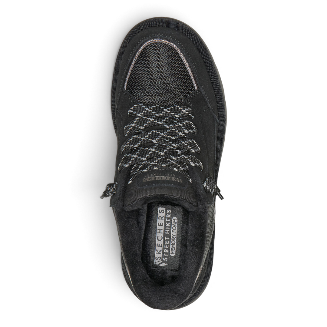 ada-shoes.ro Skechers Keepsakes black suede slip-in hiker boots with memory foam insoles and no-tie laces